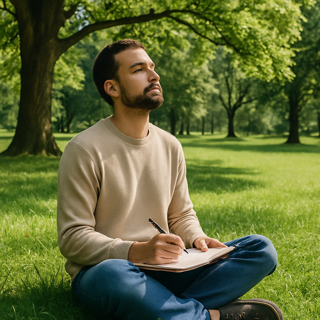 Person enjoying meaningful free time in nature